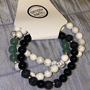 Obsidian & Aventurine Diffuser Bracelet Set NWT